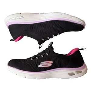 Skechers Relaxed‎ Fit Sneaker SN149274 Memory Foam Black Pink Athleisure Women 8